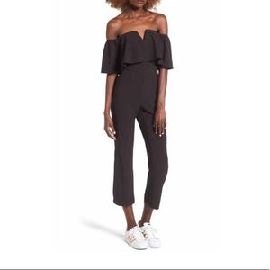 Leith off the shoulder romper, Black, Sz M